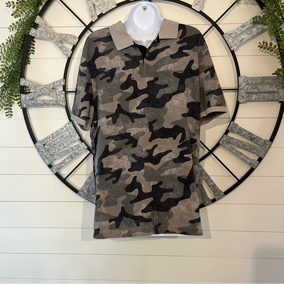Banana Republic Mens Camo Polo SZ L - Picture 2 of 6